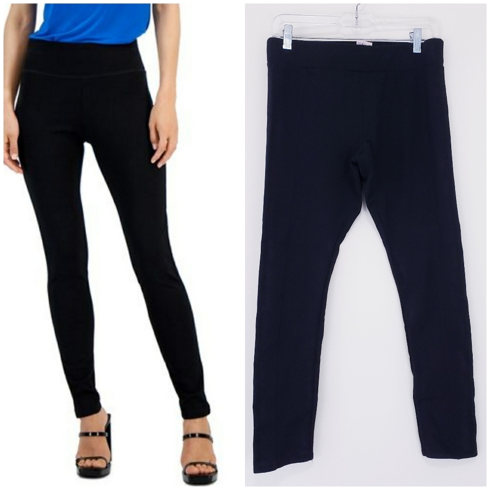 Philosophy Black High Rise Ponte Knit Front Seamed Leggings Size Medium